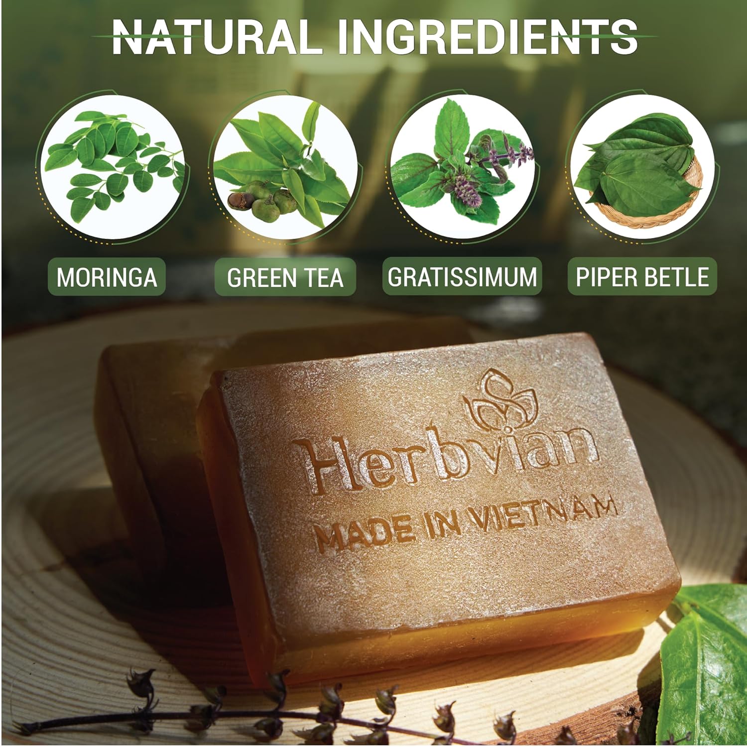 Moringa Soap with Piper Betle Essential Oil (2 bars/pack)
