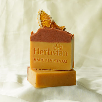Premium Handmade Soap with Turmeric, Orange Skin Powder, and Lemongrass Essential Oil for Scrubbing & Relaxing