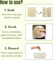 Natural Loofah Dish Sponge Multipurpose 100% Biodegradable