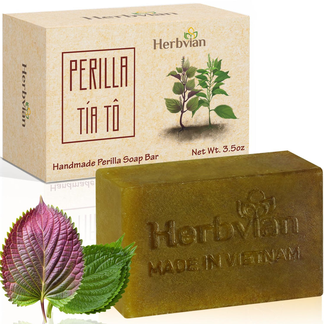 Perilla Natural Soap with Holy Basil Essential Oil (2 bars/pack)