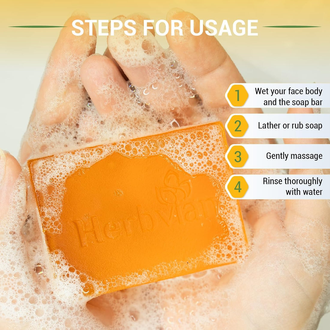 Turmeric Natural Soap with Lemongrass Essential Oil (2 bars/pack)