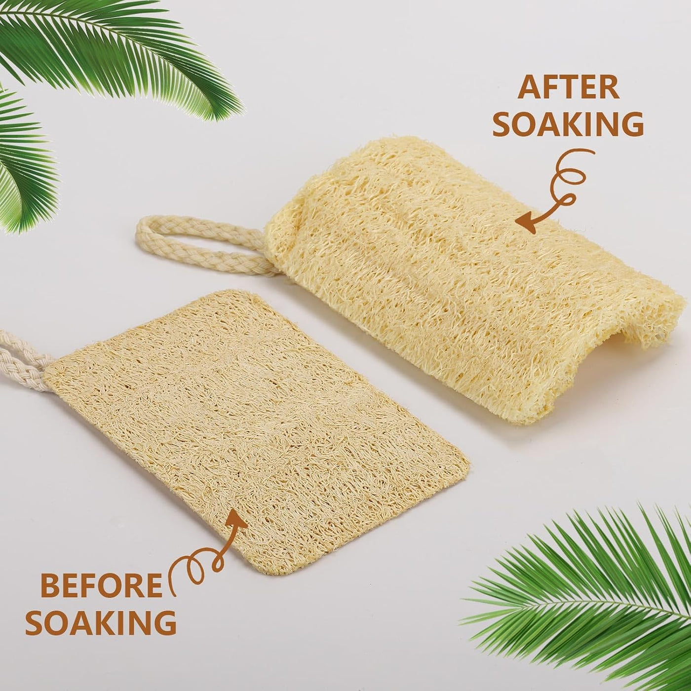 12 Pieces Mini Natural Loofah Exfoliating Facial Scrubber, Made with Natural Egyptian Shower Loofah Sponge, Bath Shower Loofah Sponge for Women and Men