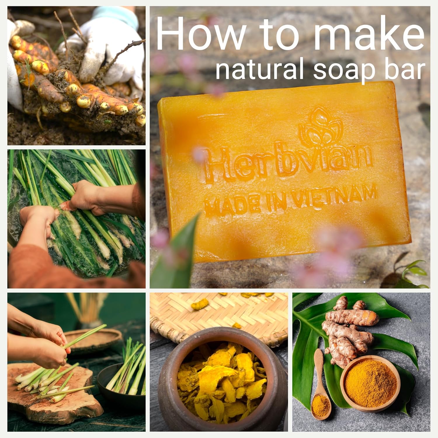Turmeric Natural Soap with Lemongrass Essential Oil (2 bars/pack)