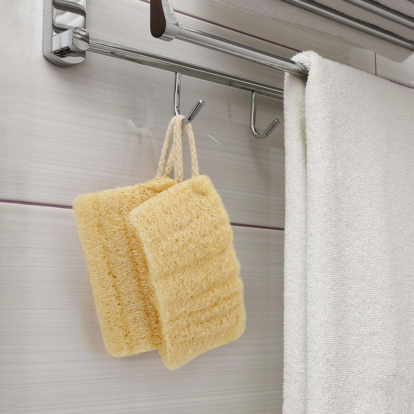 12 Pieces Mini Natural Loofah Exfoliating Facial Scrubber, Made with Natural Egyptian Shower Loofah Sponge, Bath Shower Loofah Sponge for Women and Men