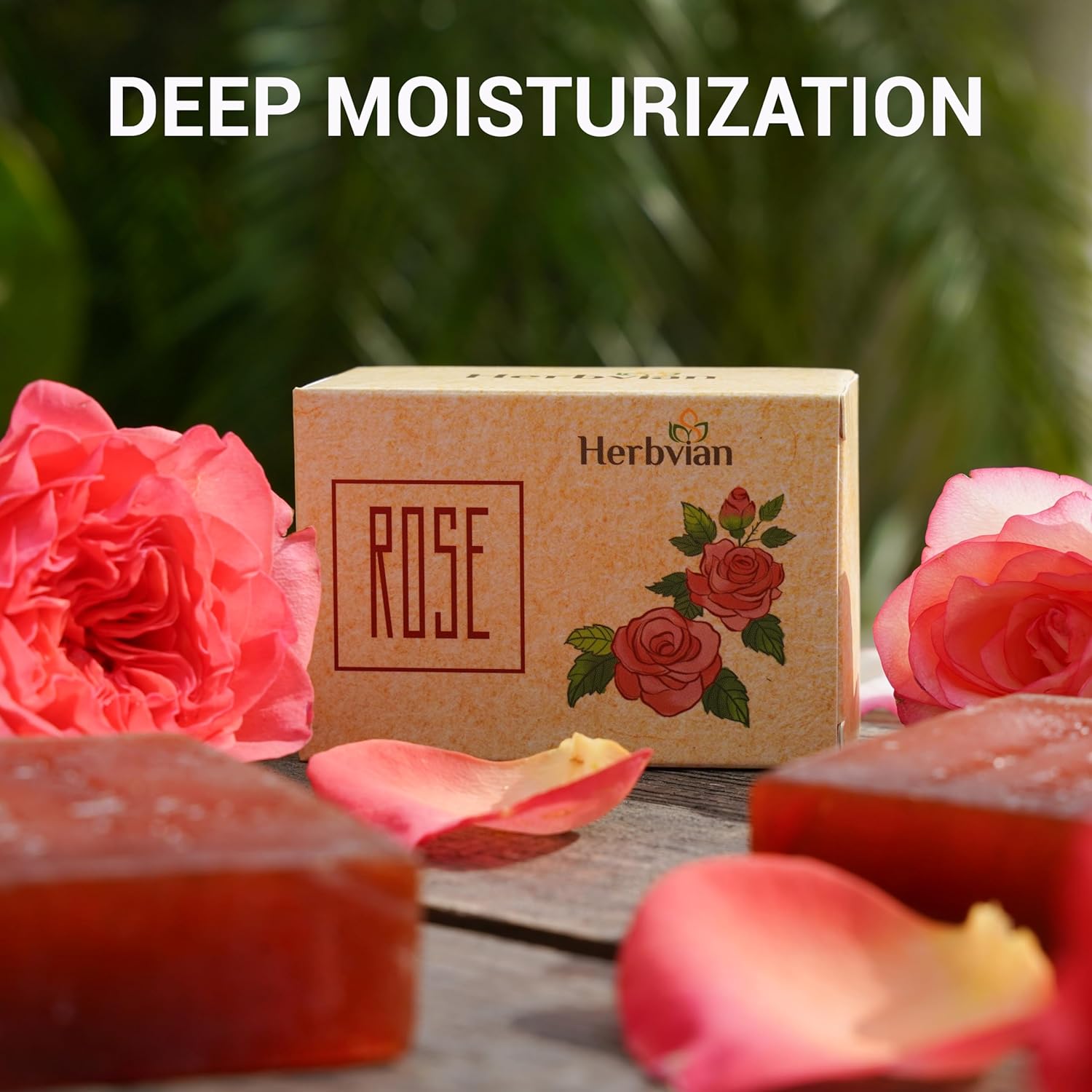 Rose Natural Soap with Honeysuckle and Lemongrass Essential Oil (2 bars/pack)