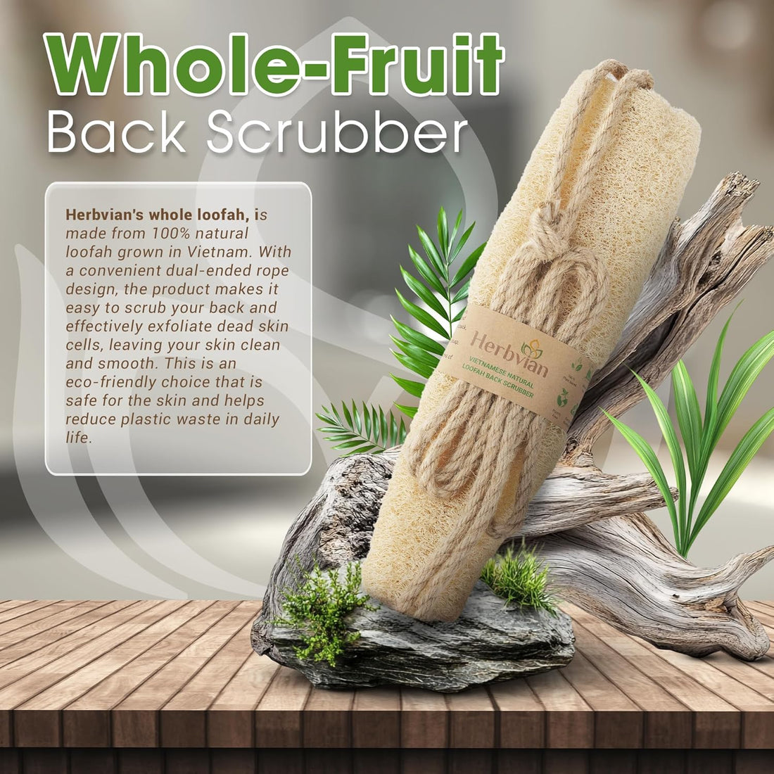 Natural Loofah Back Scrubber