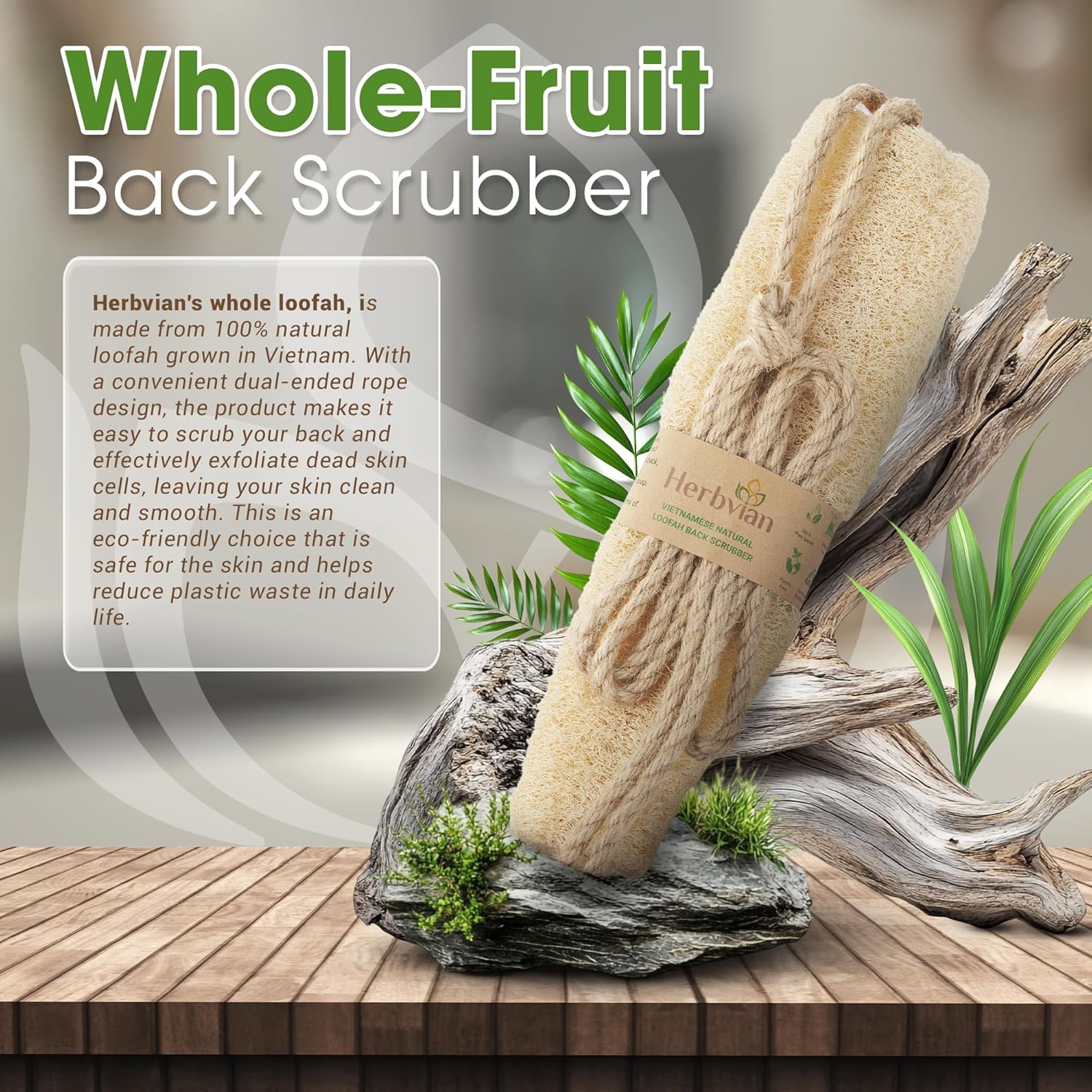 Natural Loofah Back Scrubber