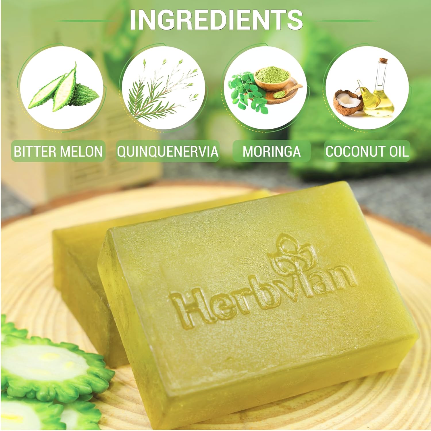 Bitter Melon Natural Soap with Tea Tree Essential Oil (2 bars/pack)
