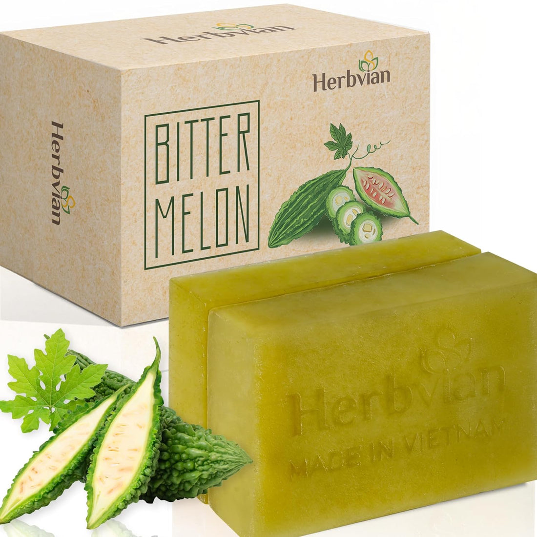 Bitter Melon Natural Soap with Tea Tree Essential Oil (2 bars/pack)