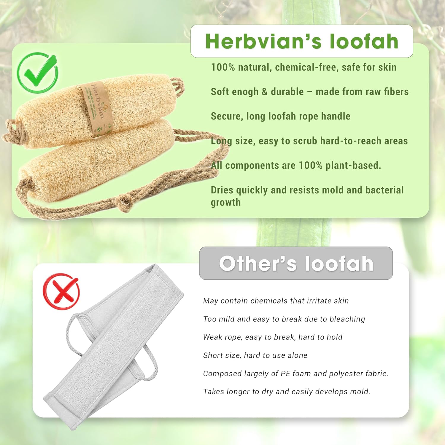 Natural Loofah Back Scrubber