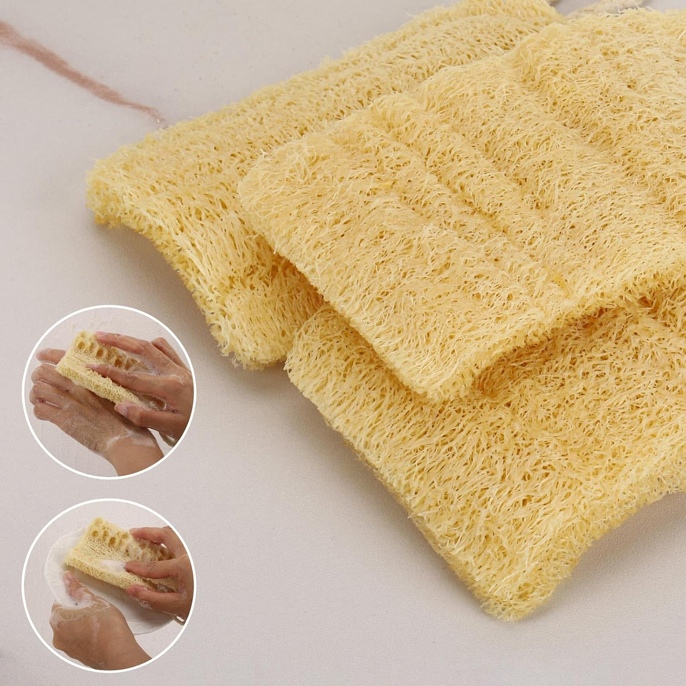12 Pieces Mini Natural Loofah Exfoliating Facial Scrubber, Made with Natural Egyptian Shower Loofah Sponge, Bath Shower Loofah Sponge for Women and Men