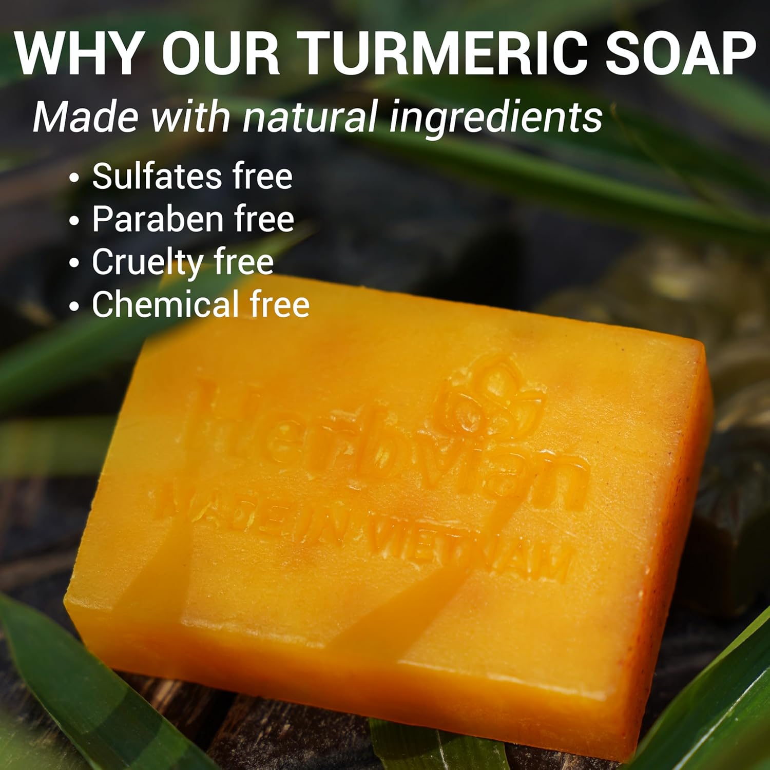 Turmeric Natural Soap with Lemongrass Essential Oil (2 bars/pack)