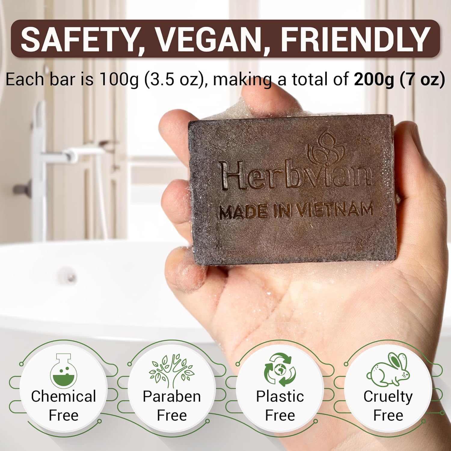Coffee Natural Soap with Cinnamon Essential Oil (2 bars/pack)