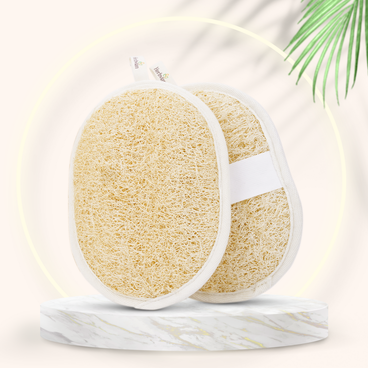 Vietnamese Natural Loofah Exfoliating Body Scrubber Bath Pads - Pack of 2
