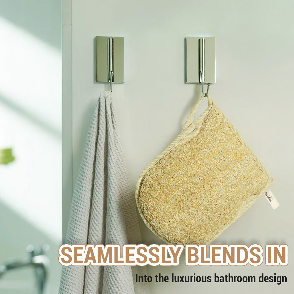 Natural Loofah Bath Glove – Bamboo Cotton Lined - Set of 2