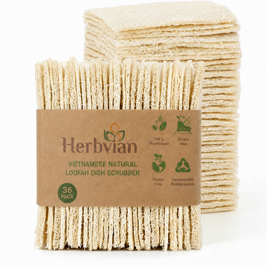 24 Pcs Natural Loofah Dish Sponge Multipurpose 100% Biodegradable