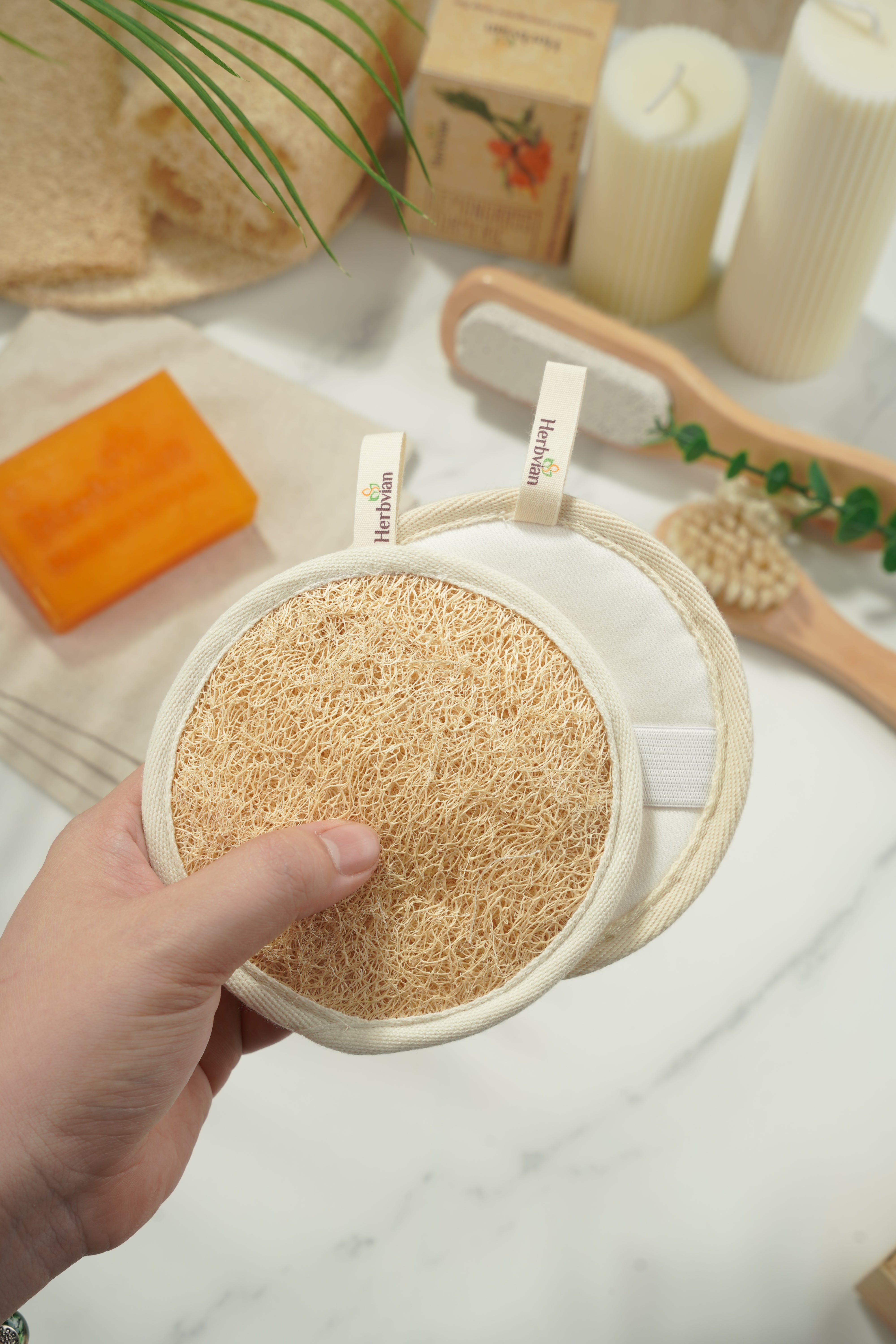Facial Loofah Pad – Bamboo Cotton Backing