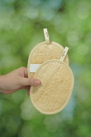 Vietnamese Natural Loofah Exfoliating Body Scrubber Bath Pads - Pack of 2