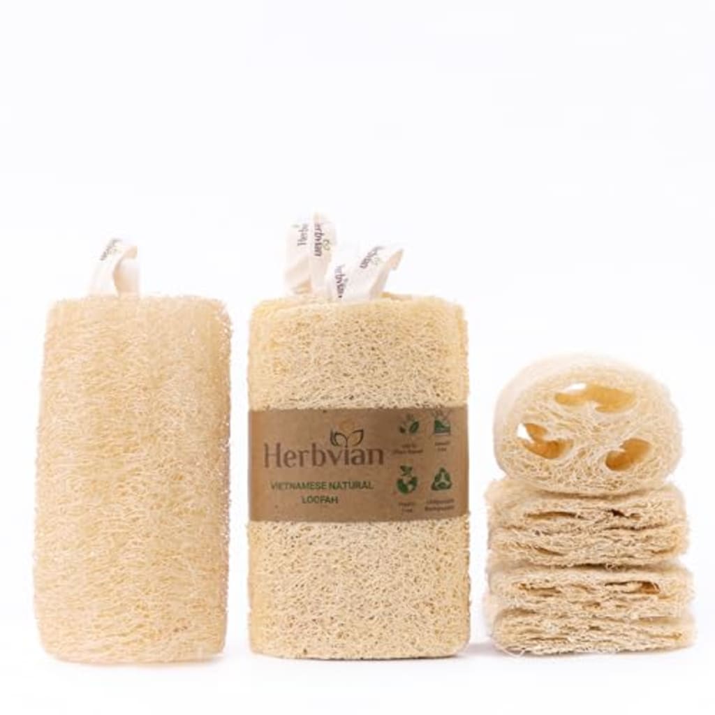 4pcs Natural Vietnamese Loofah Sponge