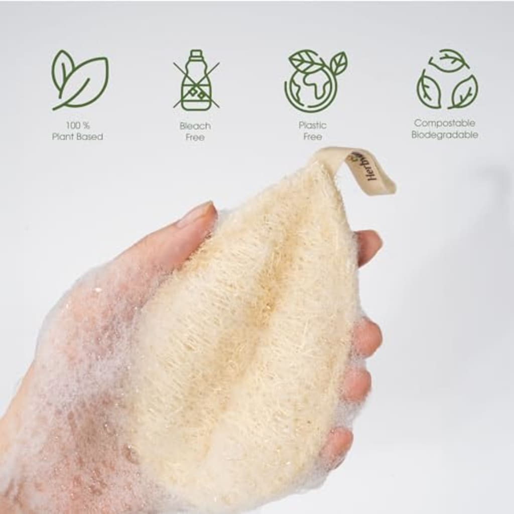 4pcs Natural Loofah Scrubbing Pads for Kitchen