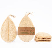 4pcs Natural Loofah Scrubbing Pads for Kitchen
