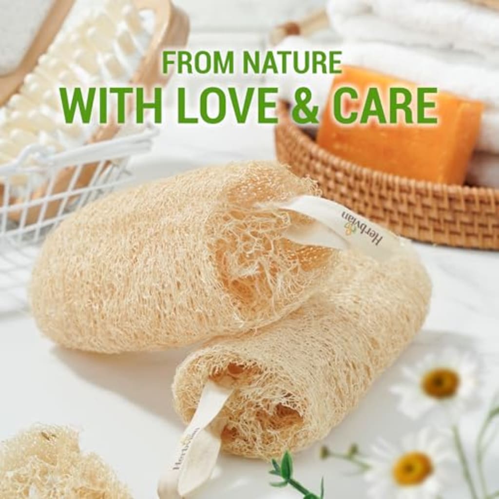 4pcs Natural Vietnamese Loofah Sponge