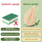 4pcs Natural Loofah Scrubbing Pads for Kitchen
