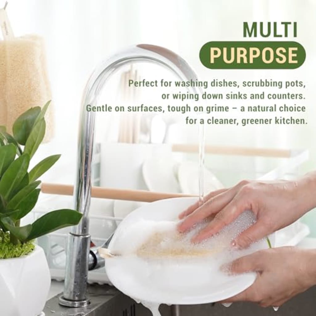4pcs Natural Loofah Scrubbing Pads for Kitchen