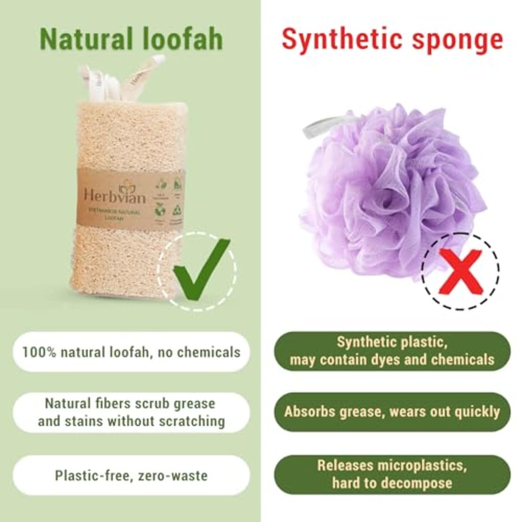 4pcs Natural Vietnamese Loofah Sponge