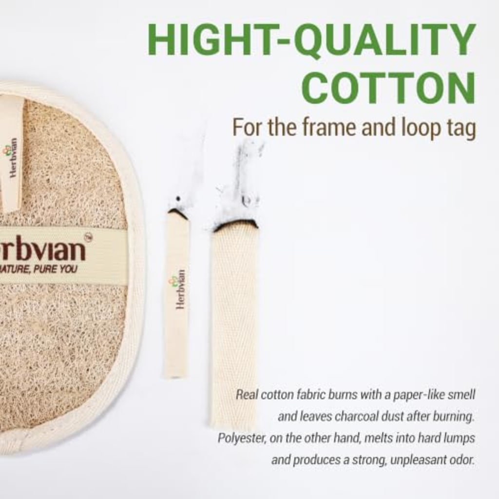 2PCS Natural Loofah Body Scrubber Pads