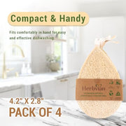 4pcs Natural Loofah Scrubbing Pads for Kitchen