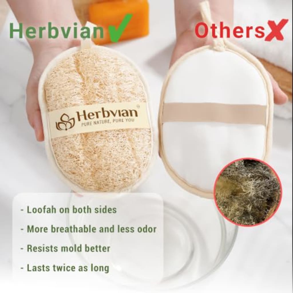 2PCS Natural Loofah Body Scrubber Pads