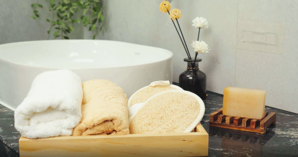 2PCS Natural Loofah Body Scrubber Pads