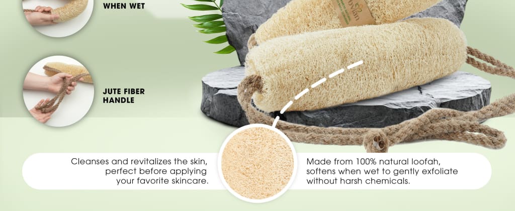 Natural Loofah Back Scrubber (1-Pack)