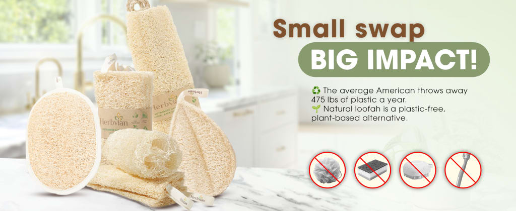 4pcs Natural Loofah Scrubbing Pads for Kitchen