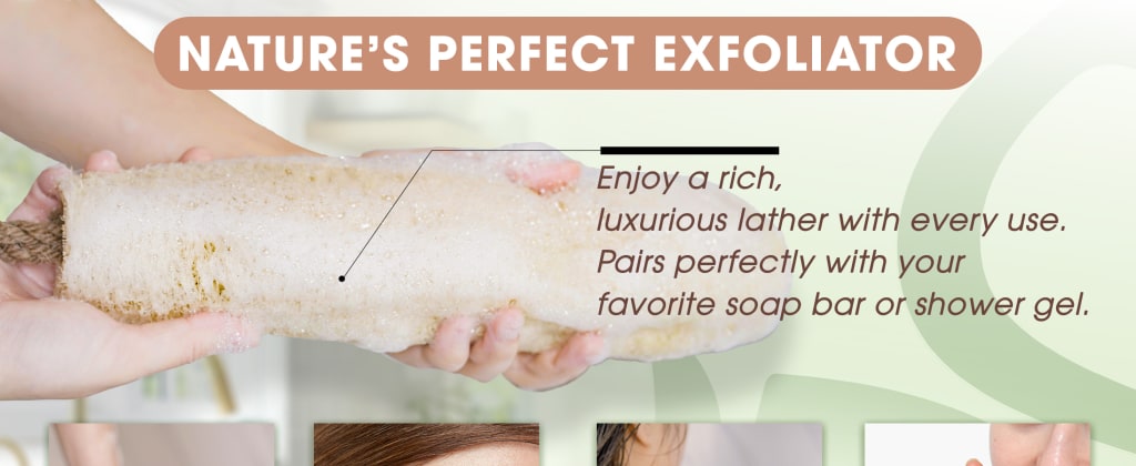 Natural Loofah Back Scrubber (1-Pack)