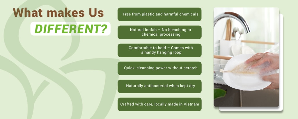 4pcs Natural Loofah Scrubbing Pads for Kitchen