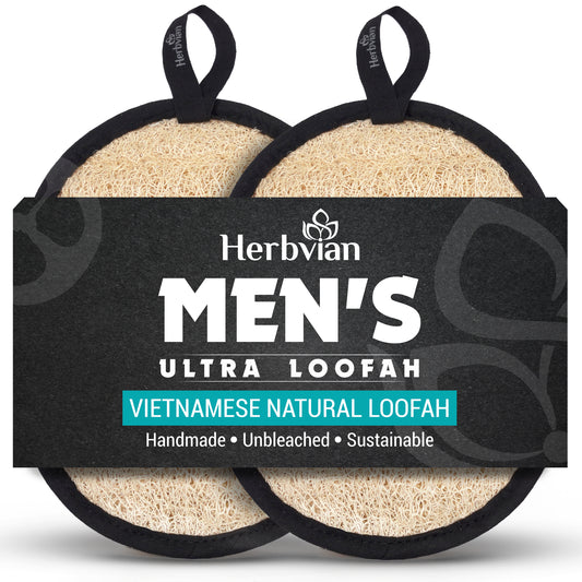 2PCS Natural Loofah Body Scrubber for Men