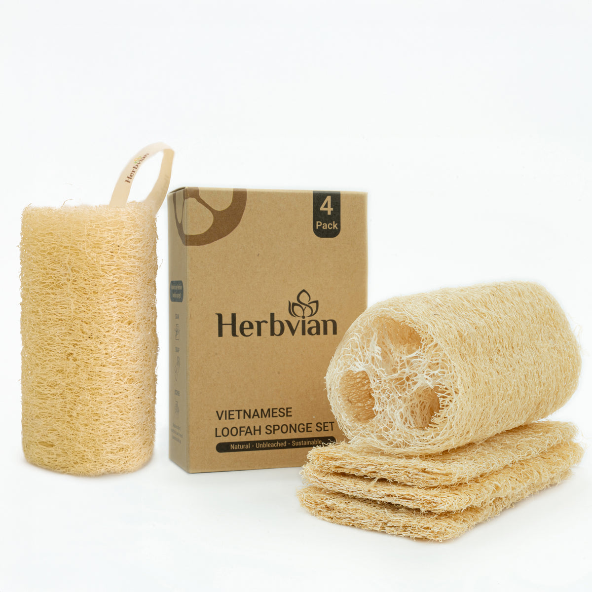 4pcs Multi-purpose Natural Whole Gourd Loofah