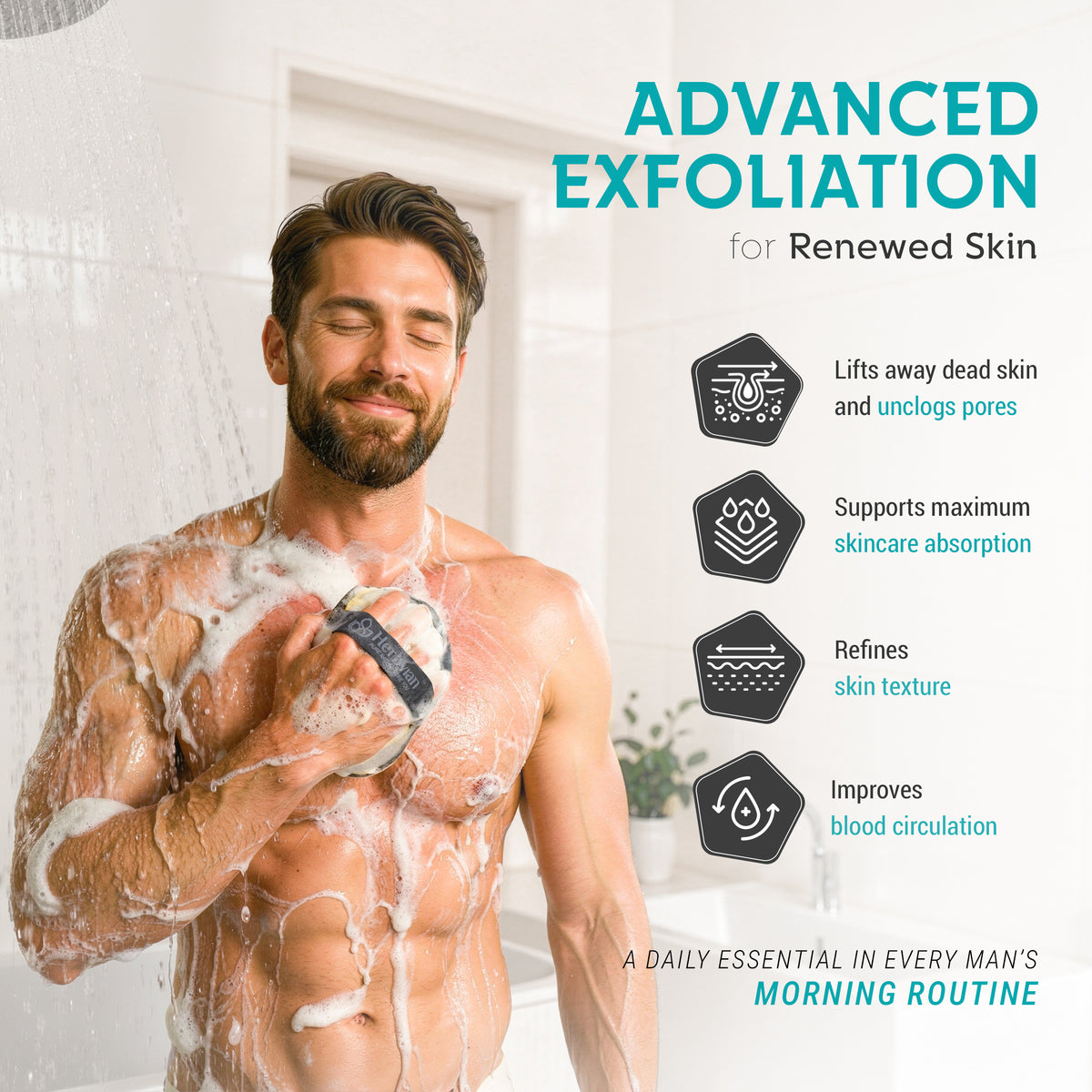 2PCS Natural Loofah Body Scrubber for Men