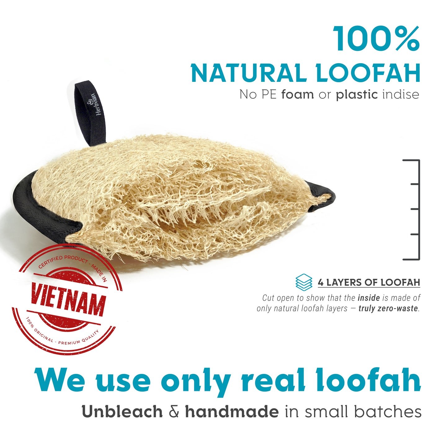 2PCS Natural Loofah Body Scrubber for Men