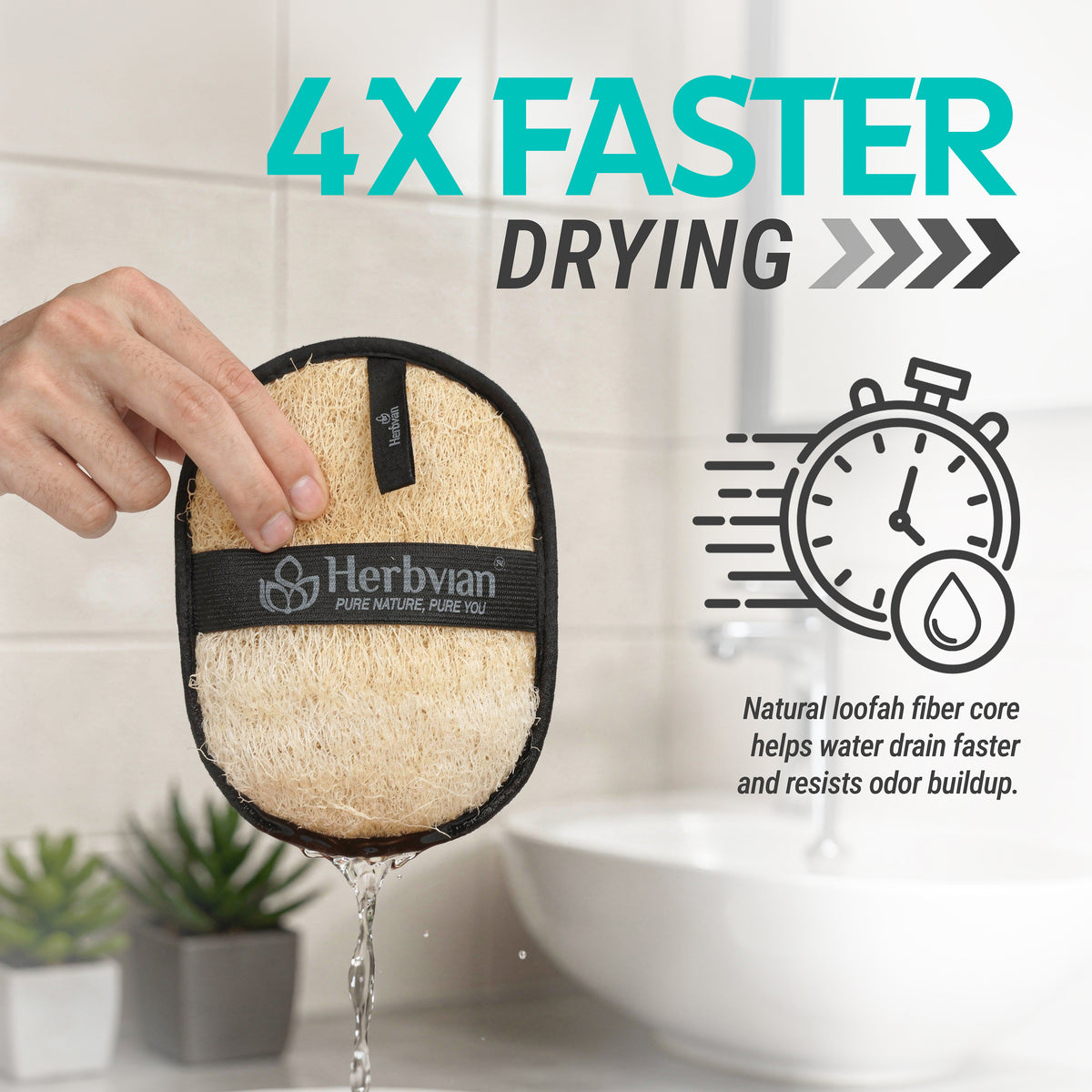 2PCS Natural Loofah Body Scrubber for Men